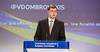 European Commission Vice-President responsible for the Euro, Valdis Dombrovskis, announcing Commission tax plans during a press conference in Brussels on May 27, 2015.