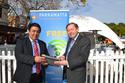 Lord Mayor of Parramatta, John Chedid, and ParraConnect committee member, Paul Garrard, at the launch of the 5G fixed wireless network in Parramatta