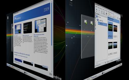 Mandriva Linux 2009 with a 3D-accelerated desktop