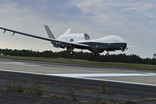 The MQ-4C Triton unmanned aircraft system prepares to land at Naval Air Station Patuxent River, Md., after completing an approximately 11-hour flight from Northrop Grumman's California facility.