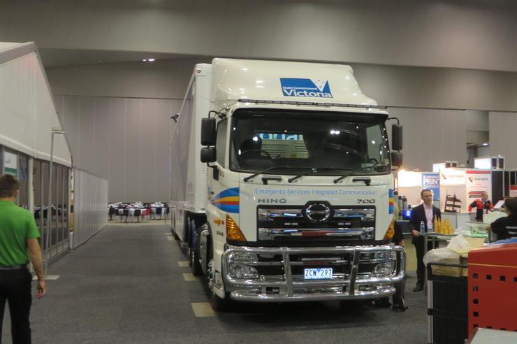 The Emergency Services Integrated Communications (ESIC) parked inside Cisco Live in Melbourne.