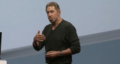 Oracle CTO Larry Ellison speaks at the OpenWorld conference in San Francisco on Sept. 30.