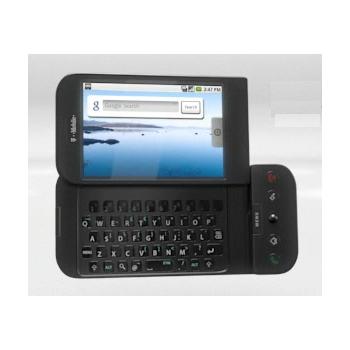T-Mobile G1 HTC Android phone has a full QWERTY keyboard and a slide-out touchscreen