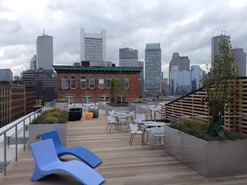 LogMeIn's roof deck offers view of the Boston skyline. 