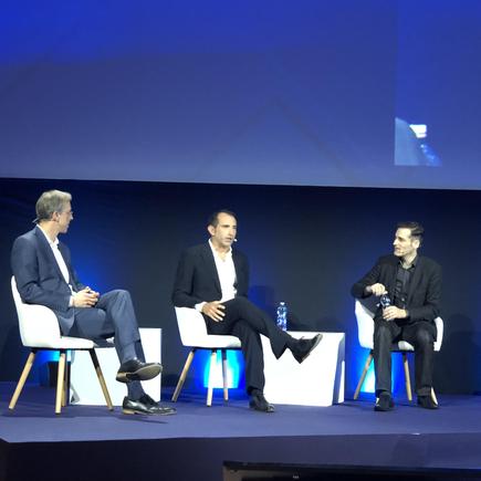 Filippo De Vita of Vodafone (centre) with SAS CMO Randy Guard and Shop Direct head of decision analytics Nick Carrel at the ‘Unlocking the Potential of Analytics - Customer Panel’ at the AnalyticsX in Milan  