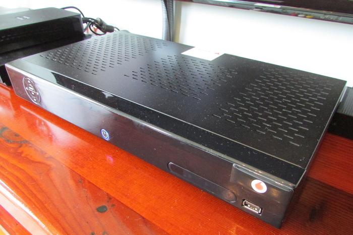 The Vodafone TV box acts as a receiver and PVR.